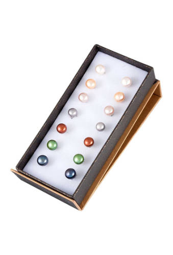Bijuterii femei splendid pearls 7-8mm multicolor cultured freshwater pearl stud earrings set dyed multicolor