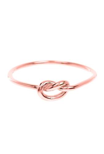 Bijuterii femei Sterling Forever 14k rose gold plated thin love knot ring rose gold