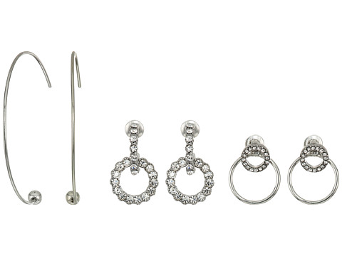 Bijuterii femei steve madden casted open hoop earrings silver
