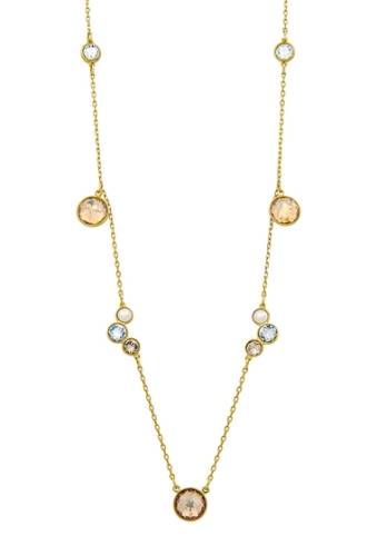 Bijuterii femei swarovski vanda 23k yellow gold plated crystal station necklace multi