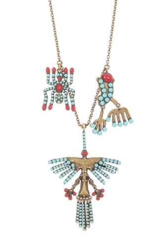 Bijuterii femei valentino antique beaded triple beaded necklace antique gold