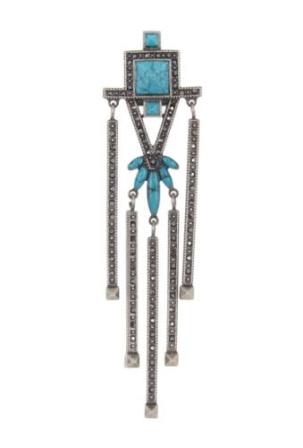 Bijuterii femei valentino antique bezel set turquoise embellished fringe drop earrings no color