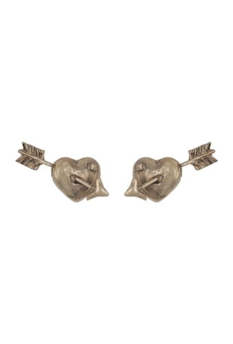 Bijuterii femei valentino antique cupid heart stud earrings antique platinum