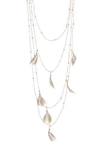 Bijuterii femei valentino beaded feather drop multi-strand necklace multicolor