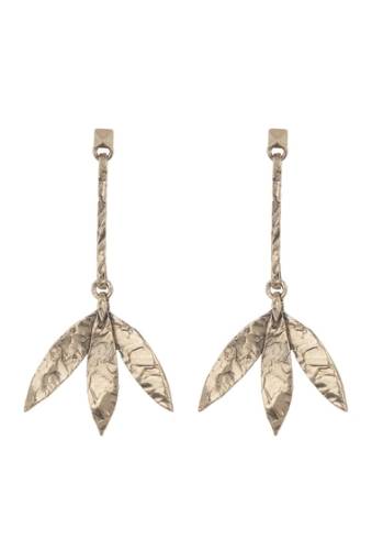 Bijuterii femei valentino hammered leaves dangle earrings antique platinum