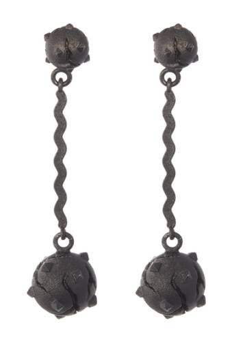 Bijuterii femei valentino matte studded ball chain drop earrings black matt-gold