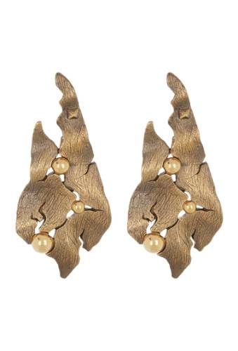 Bijuterii femei valentino two-tone studded statement earrings dark gold fume-gold