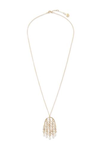 Bijuterii femei vince camuto 30 waterfall crystal 8mm freshwater pearl pendant necklace goldcrystalivory pearl