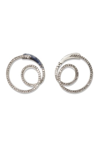 Bijuterii femei vince camuto pave crystal wraparound hoop earrings silver 01