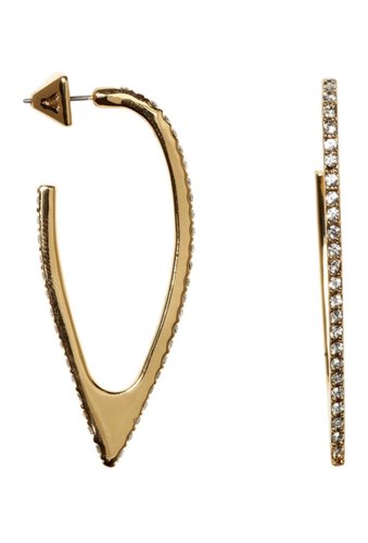 Bijuterii femei vince camuto pave reverse arch hoop earrings gold 01