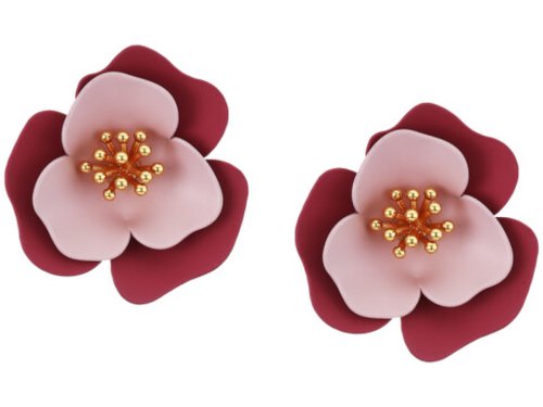 Bijuterii femei vince camuto post flower clip studs earrings goldcrystalsoft pinkmetallic mauve