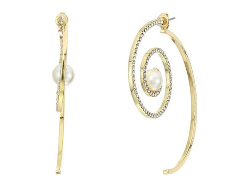 Bijuterii femei vince camuto spiral front back earrings goldcrystalivory pearl
