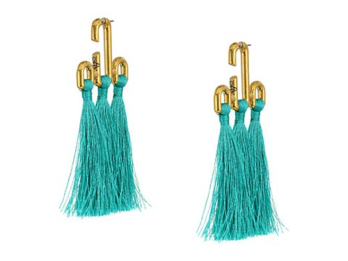 Bijuterii femei vivienne westwood jan earrings turquoise tassel
