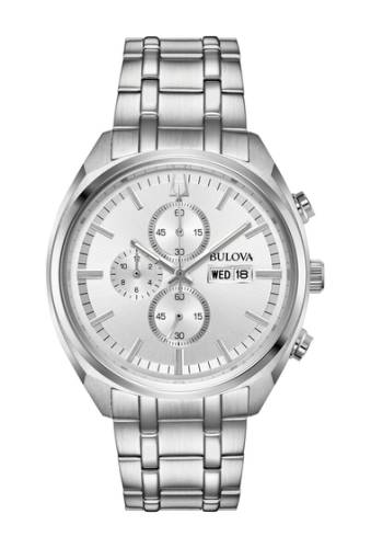 Ceasuri barbati bulova mens chronograph stainless steel silver dial bracelet watch 42mm silver-tone