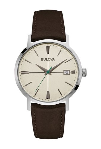 Ceasuri barbati bulova mens classic quartz leather strap watch 405mm brown
