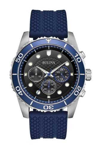 Ceasuri barbati bulova mens sport chronograph blue silicon strap watch 43mm no color