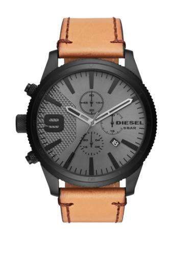 Ceasuri barbati Diesel mens rasp chronograph leather strap watch 50mm no color