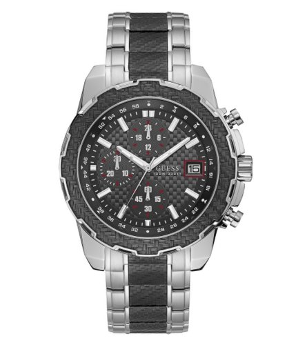 Ceasuri barbati guess silver-tone and black chronograph watch silverblack