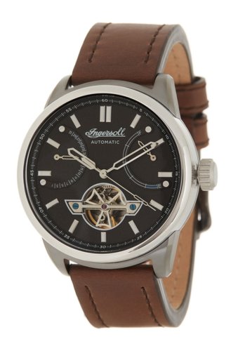 Ceasuri barbati ingersoll watches mens triumph leather strap watch 44mm brown