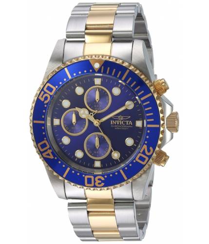 Ceasuri barbati invicta watches invicta men\'s 1773 pro diver 18k gold ion-plating and stainless steel watch bluesilver