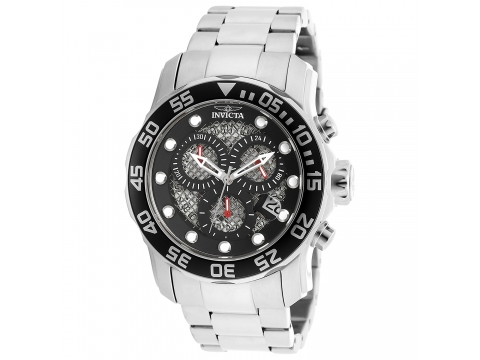 Ceasuri barbati invicta watches invicta men\'s 19836syb pro diver analog display swiss quartz silver-tone watch blacksilver