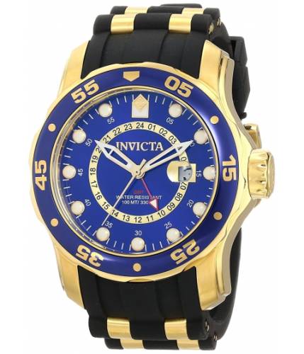 Ceasuri barbati invicta watches invicta men\'s 6993 pro diver collection gmt blue dial black polyurethane watch blueblack