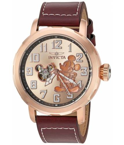 Ceasuri barbati invicta watches invicta men\'s \'disney limited edition\' automatic metal and leather casual watch colorbrown (model 23793) brownbrown