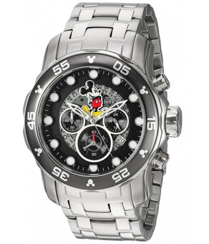 Ceasuri barbati invicta watches invicta men\'s \'disney limited edition\' quartz stainless steel casual watch colorsilver-toned (model 23768) blacksilver