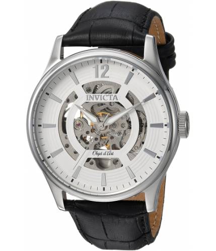 Ceasuri barbati invicta watches invicta men\'s \'objet d art\' automatic stainless steel and leather casual watch colorblack (model 22594) whiteblack