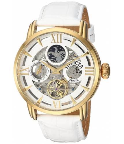 Ceasuri barbati invicta watches invicta men\'s \'objet d\'art\' automatic stainless steel and leather casual watch colorwhite (model 22652) silverwhite