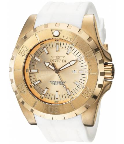 Ceasuri barbati invicta watches invicta men\'s \'pro diver\' quartz stainless steel and polyurethane casual watch colorwhite (model 23740) goldwhite
