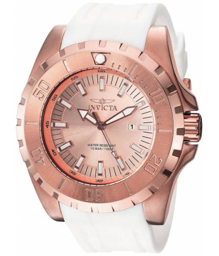Ceasuri barbati invicta watches invicta men\'s \'pro diver\' quartz stainless steel and polyurethane casual watch colorwhite (model 23741) rose goldwhite