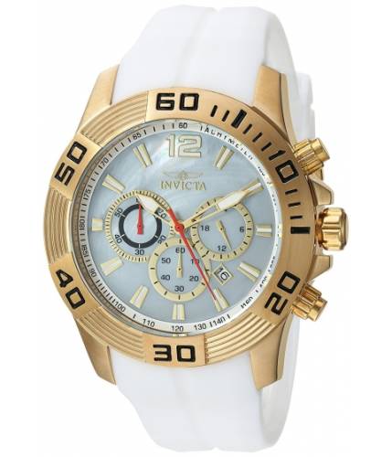 Ceasuri barbati invicta watches invicta men\'s \'pro diver\' quartz stainless steel and silicone casual watch colorwhite (model 20296) mother of pearlwhite
