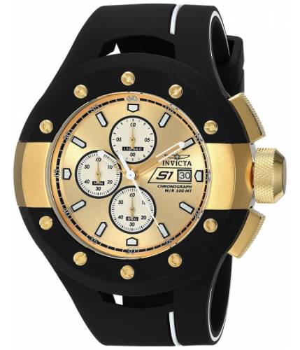 Ceasuri barbati invicta watches invicta men\'s \'s1 rally\' quartz stainless steel and silicone casual watch colorblack (model 22437) goldblack