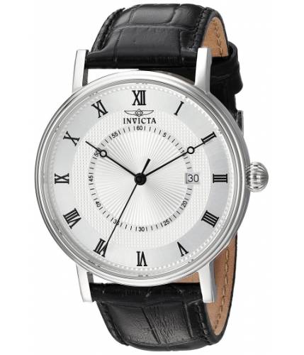Ceasuri barbati invicta watches invicta men\'s \'vintage\' swiss quartz stainless steel and leather casual watch colorblack (model 23020) silverblack