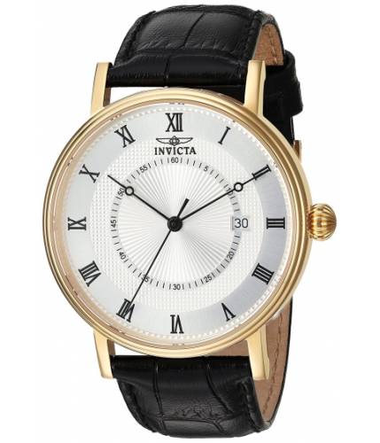Ceasuri barbati invicta watches invicta men\'s \'vintage\' swiss quartz stainless steel and leather casual watch colorblack (model 23021) silverblack