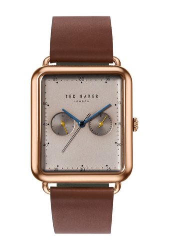 Ceasuri barbati ted baker london mens isaac leather strap watch 35mm no color