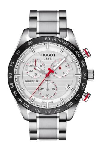 Ceasuri barbati tissot prs 516 chronograph 42mm silver black red