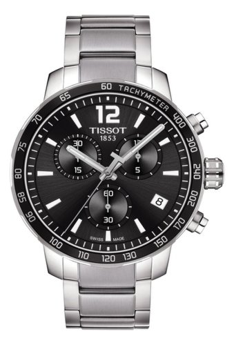 Ceasuri barbati tissot quickster chrono bracelet watch 42mm silver black