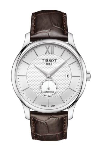 Ceasuri barbati tissot tradition automatic small second watch 40mm brownwhitesilver