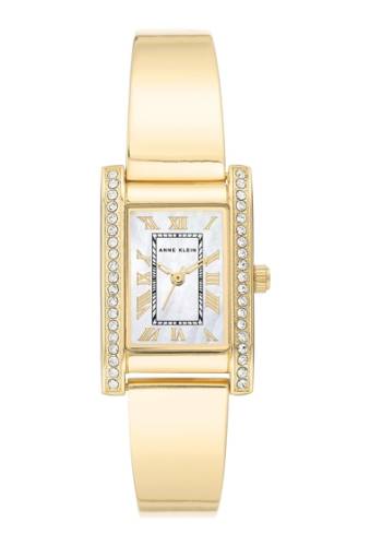Ceasuri femei ak anne klein womens goldtone crystal bangle bracelet watch 205mm x 32mm no color