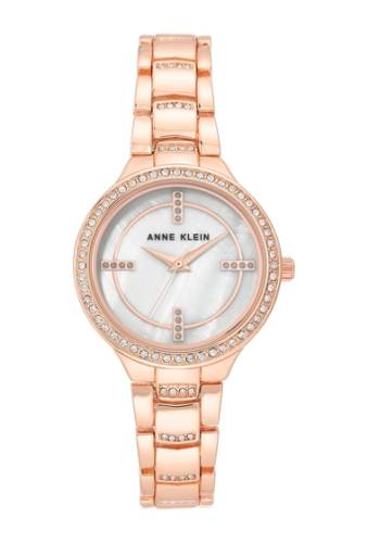 Ceasuri femei Ak Anne Klein womens rose gold-tone crystal bracelet watch 325mm no color