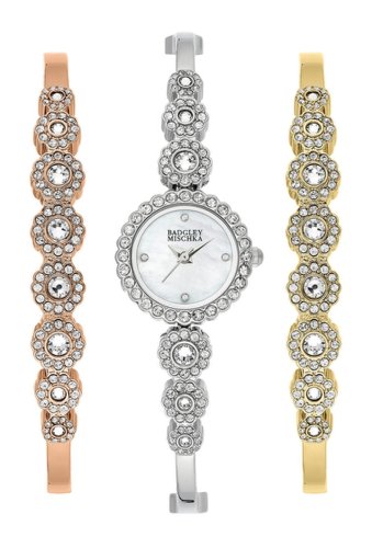 Ceasuri femei badgley mischka womens quartz swarovski crystal bangle bracelet watch 20mm no color