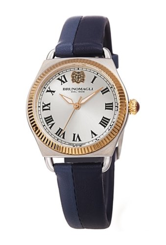Ceasuri femei bruno magli womens lucia 1341 two-tone leather strap watch 31mm blue