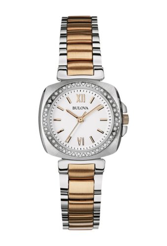 Ceasuri femei bulova womens analog quartz diamond bracelet watch 26mm - 022 ctw two-tone