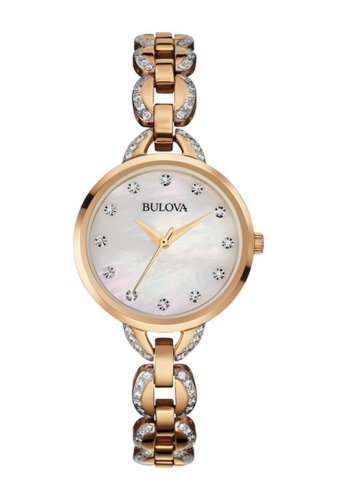 Ceasuri femei bulova womens crystal accented bracelet watch 28mm no color