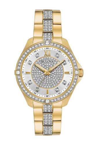 Ceasuri femei bulova womens swarovski crystal accented quartz bracelet watch 35mm two-tone