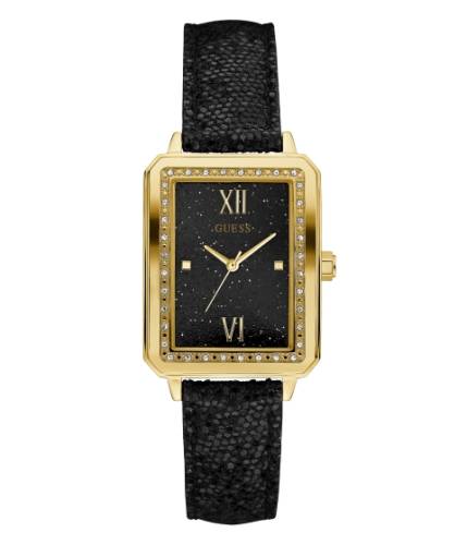 Ceasuri femei Guess black and gold-tone rectangle watch no color