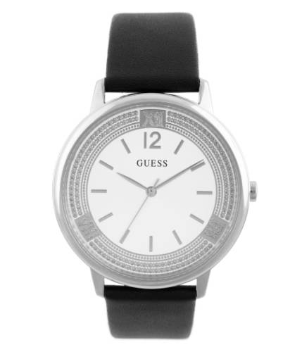 Ceasuri femei guess black and silver-tone analog watch black