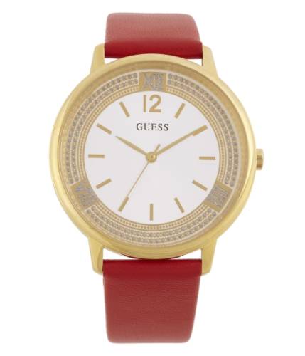Ceasuri femei guess red and gold-tone analog watch red